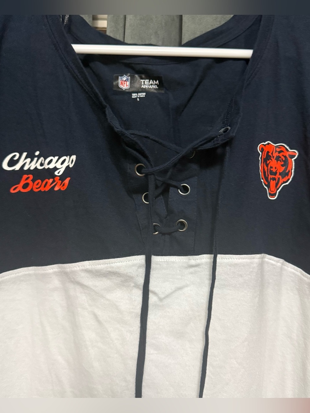 NFL Team Apparel Chicago Bears Women’s Large Athletic Varsity Oversized Relaxed - Picture 2 of 3